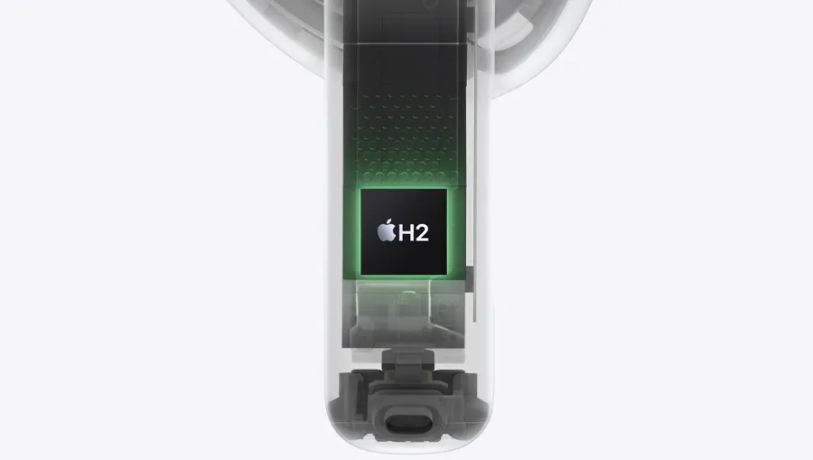 Мощный процессор Apple H2 в наушниках AirPods 4