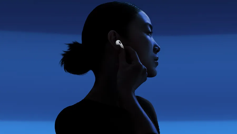 Активное шумоподавление в наушниках открытого типа Apple AirPods 4