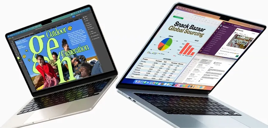 Размеры Apple MacBook Air M4 13 дюймов и 15 дюймов