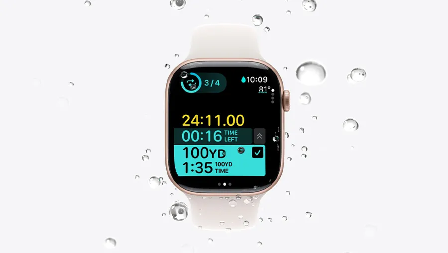 Водонепроницаемость WR50 и защита от пыли IP6X Apple Watch Series 11