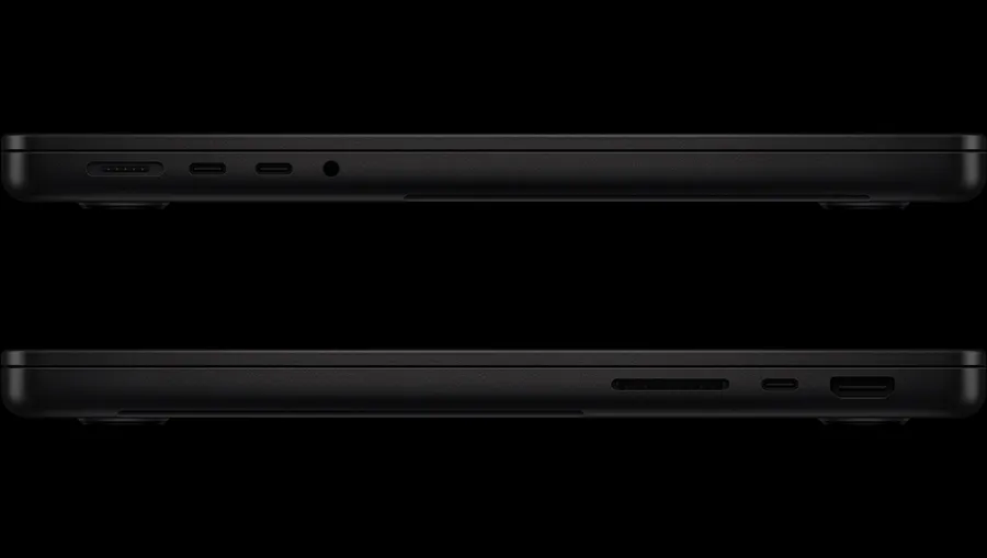 Порты Thunderbolt, HDMI, MagSafe и SDXC на корпусе MacBook Pro