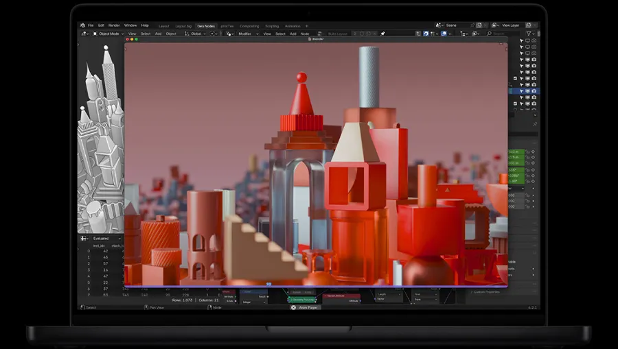 Рендеринг 3D графики и дизайн на Apple MacBook Pro M4