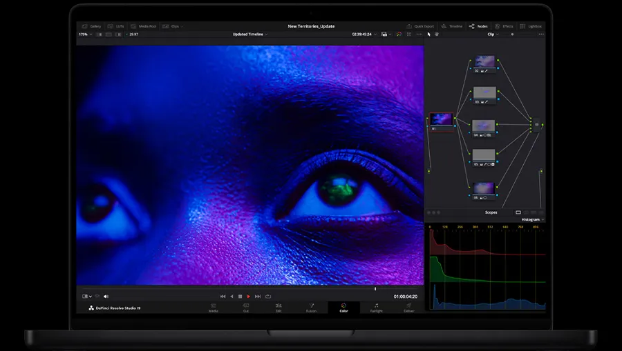 Монтаж видео 4K и 8K в Final Cut Pro на Apple MacBook Pro M4