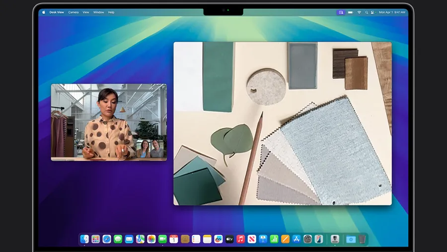 Функция Desk View Обзор стола для презентаций на MacBook Pro M4