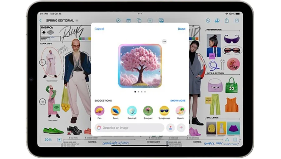 Генерация изображений с Image Wand и Image Playground на iPad mini