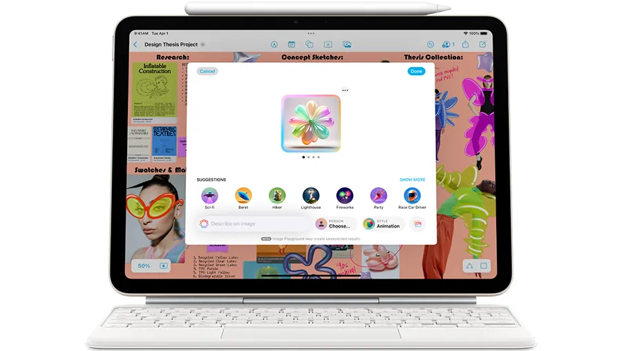 Альбомная фронтальная камера 12 Мп Center Stage на iPad Air 11 M3