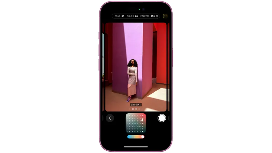 Функция студийного звука Audio Mix при записи видео на iPhone 16 Plus